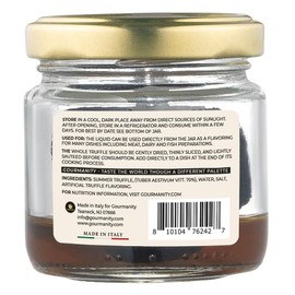 Gourmanity Tartufi Whole Black Truffles in Brine, Preserved Black Summer Truffles (Tuber aestivum Vitt.) from Italy [1.76oz Jar]