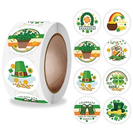 St. Patrick's Day Stickers,500 Pcs Cute Holida Vinyl Stickers for Water Bottles Scrapbooking Crafts Green St. Paddy Stickers Self Adhesive Stickers St.Patrick’s Day Stickers for Teens Aduts