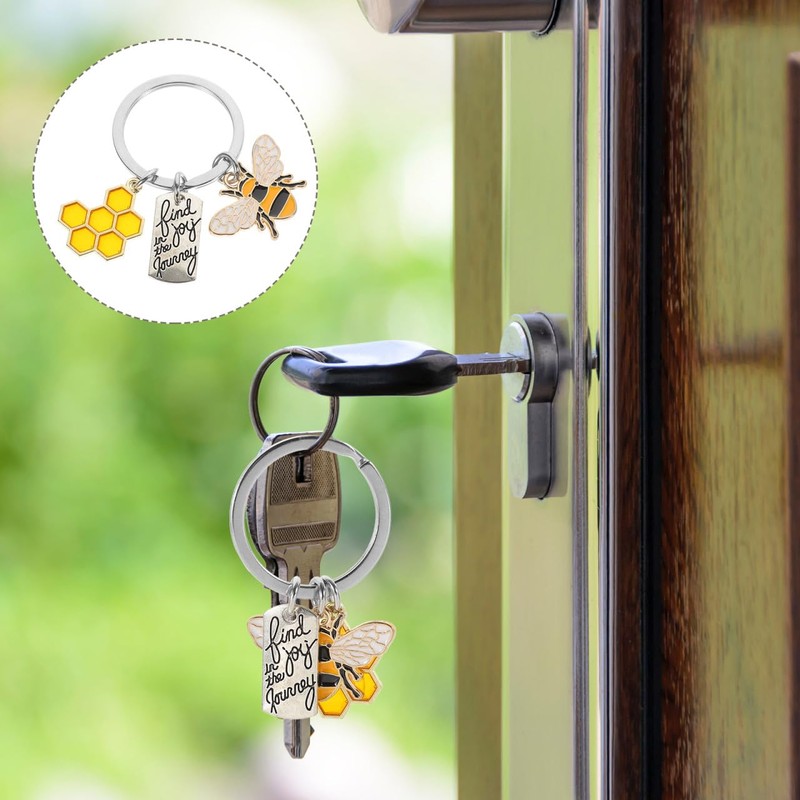 [LEDMOMO] Bee Keychain,Carnival Reward,Creative Keychain,Honeybee Keychain,Honeybee Charm Keychain,Cute Bee Keychain,Cute