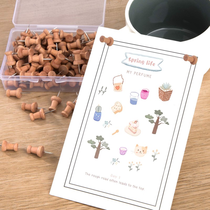 Wooden Push Pins Push Pins for Cards Calendar Photos Craft