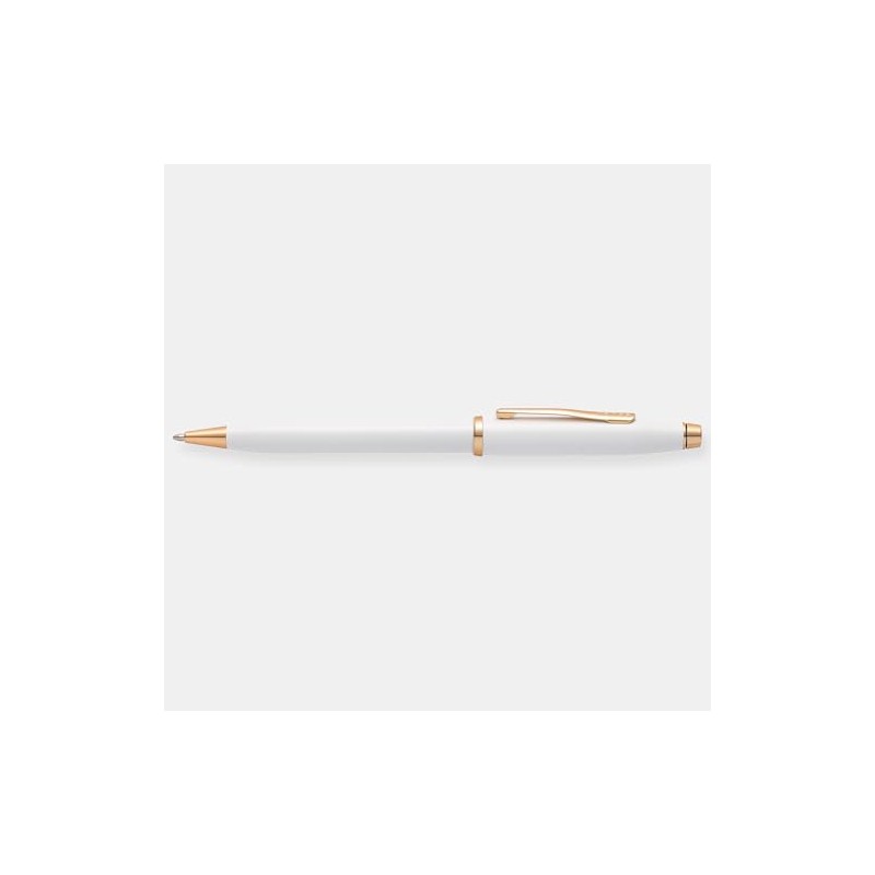 THINGS REMEMBERED Cross Century White Lacquer and Rose Gold Ballpoint