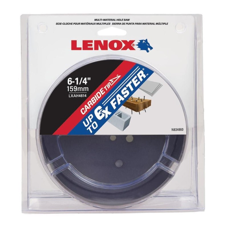 LENOX Tools Hole Saw, Carbide, 6 1/4-Inch, 159MM (LXAH4614)