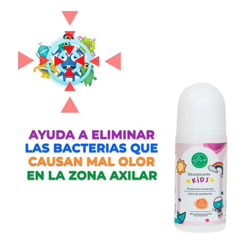 Desodorante Natural Unisex Para Niños - Kids 4 Roll On