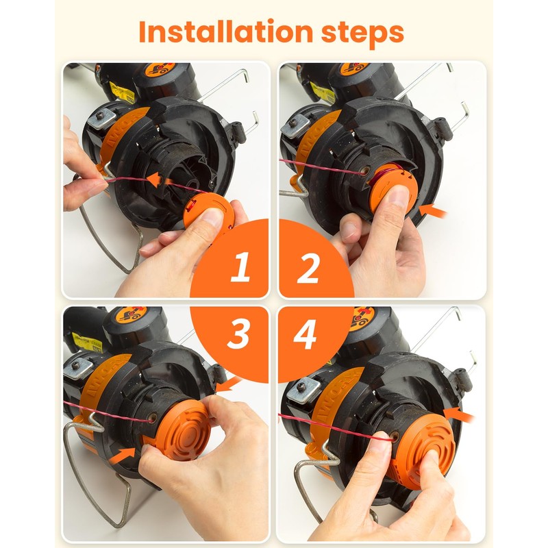 24 Pack Trimmer Spool Line for Worx,(WA0010)Replacement Weed Wacker String