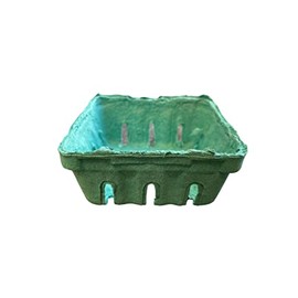 Half Pint Green Fiber Fruit Berry Pulp Basket Container for Blueberries Strawberry Tomatoes and Produce 1/2 Pint Basket For Berries and Crafting (24)