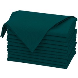 Ruvanti Linen Napkins Set of 12, 18x18 Cloth Napkins, Cotton Linen Blend Napkins Cloth Washable, Soft, Reusable Dinner Napkins for Wedding, Parties, Christmas, Thanksgiving, Everyday Use - Teal