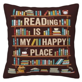 Spwasplo Book Lovers Gifts Pillow Cover 18x18 Inch, Gift for Readers Book Lovers, Book Lover Gift for Women/Men, Book Club/Bookish/Reading Gifts, Bookworm Librarian Teacher Gifts for Women Pillowcase