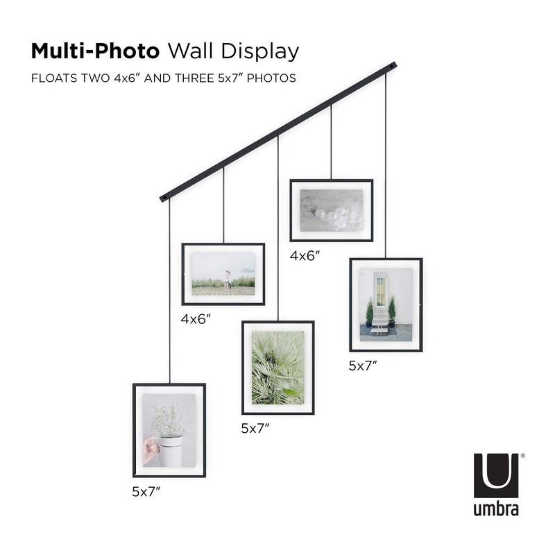 Umbra Exhibit Picture Frame Gallery Set, Adjustable Wall Collage Displays