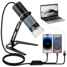 Bysameyee 1080P USB Microscope with Metal Stand, 50X-1000X Handheld Digital Microscope Camera Compatible with iPhone/Android/Windows/Mac