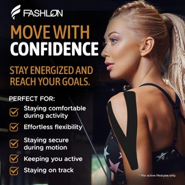 FASHLON Elastic Sports Tape - Premium Uncut 2-Roll Pack | Flexible & Breathable Athletic Tape for Sports, Swimming & Daily Workouts | Skin-Friendly, Long-Lasting Hold