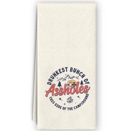 Bnzolyoia Funny Camping Kitchen Towels - Campers Gifts, Camper Must Haves, Trailer RV Kitchen Decor, Gifts for RV Owners Camper Decorative Dish Towels for RV Kitchen 16x24