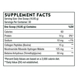 THORNE - Collagen Fit - Unflavored Collagen Peptides Powder with Nicotinamide Riboside - 15g of Collagen Peptides and 14g Protein per Serving - NSF Certified for Sport - 17.8 Oz - 30 Servings
