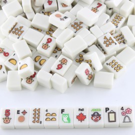 Custom American Mahjong Tiles Carving Custom Mahjong Tiles 166 Tiles American Mahjong Master Indoor EntertainmentSize: 1.26inch * 0.95inch *0.63inch, Color: Blue