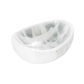NKlaus Selenite Bowl U Shape 12 x 9 x 4 cm - Handmade Selenite Bowl for Crystals, Energy Work, Jewellery Storage and Decoration, Ideal for Meditation and Spiritual Healing 16293