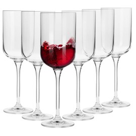 Krosno Red Wine Glasses, Set of 6, 11.8 oz, Glamour Collection, Classic Elegant Shape, Premium Glass, Lead-Free, Dishwasher Safe, Made in Europe