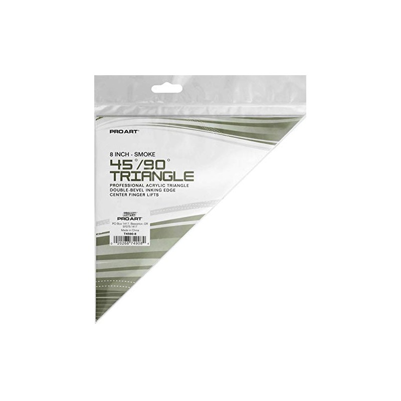 Pro Art 6-Inch 45/90-Degree Triangle, Smoke