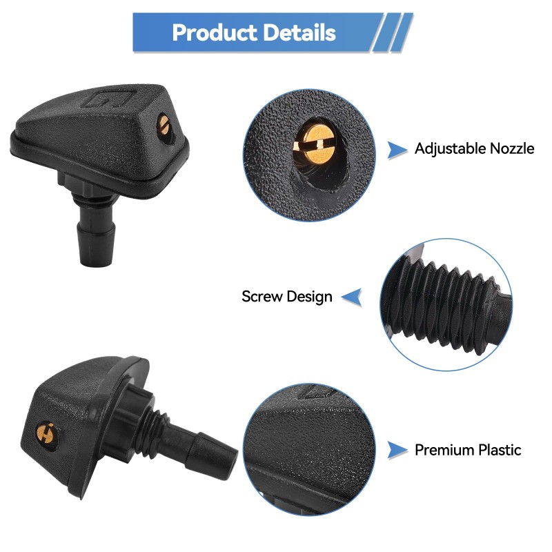 XUKEY 2Pc Universal Adjustable Hole Windshield Washer Nozzles Wiper Water