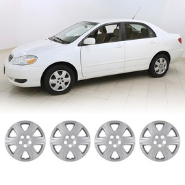 AUTOWIKI 15" Silver Hubcaps Wheel Covers fits Toyota Corolla 2005-2008, 15 Inch Hubcaps Set of 4 for 05-08 Corolla 15 inch Steel Wheels Rim Cover Replacement