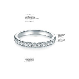 Trilani Women's Memo Ring Sterling Silver Cubic Zirconia White Brilliant Cut Engagement Ring Silver Ring Women's Proposal Ring, Sterling Silver, Cubic Zirconia