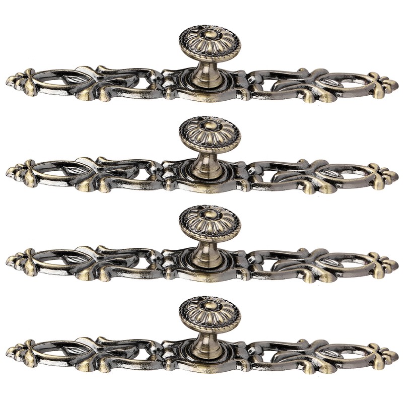 4 Sets Bronze Round Handles Cabinet Single Hole Pulls Furniture