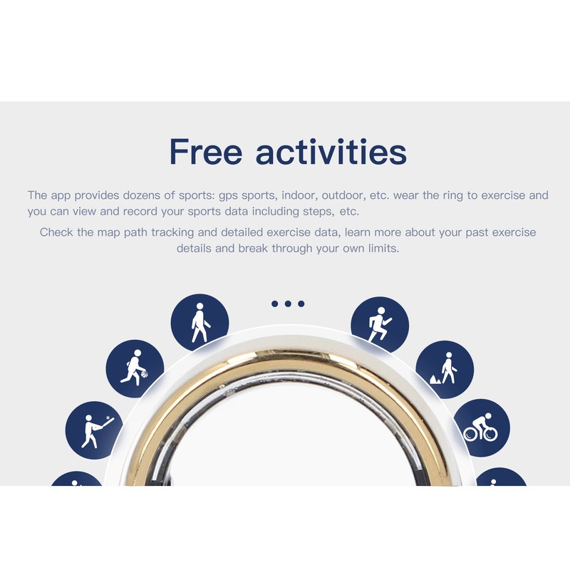 Smart Ring Health Tracker Sports Tracking Sleep Monitoring IP68 Waterproof