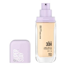 Maybelline Super Stay Lumi Matte Base de Maquillaje Líquida, Alta Cobertura con Acabado Mate Luminoso, Tecnología Lightwear 30H de Duración, Tono 110, 30 ml