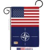 NATO US Friendship Garden Flag Set Wall Holder Association Organization