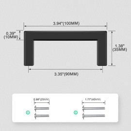 EZRENOVA 90mm (3-1/2") Center to Center Matte Black Stainless Steel Cabinet Handles 30 Pack - Kitchen Drawer Pulls & Dresser Knobs, Durable Cabinet Hardware