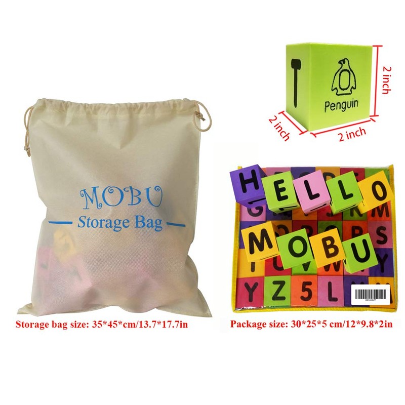 MOBU Foam Building Blocks 30PCS Learning Letters Alphabet Blocks Puzzle,