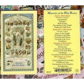Laminated Holy Card (A-I) Mysteries of the Rosary