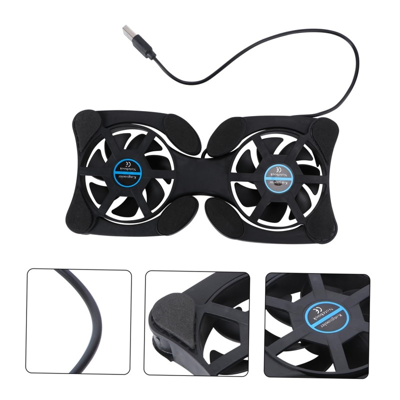 IWOWHERO Portable Foldable Laptop Cooler Dual Fans Universal Cooling Pad
