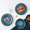 Melamine Dinnerware Set 12 PCS Teal Turquoise Tableware Plates Bowls