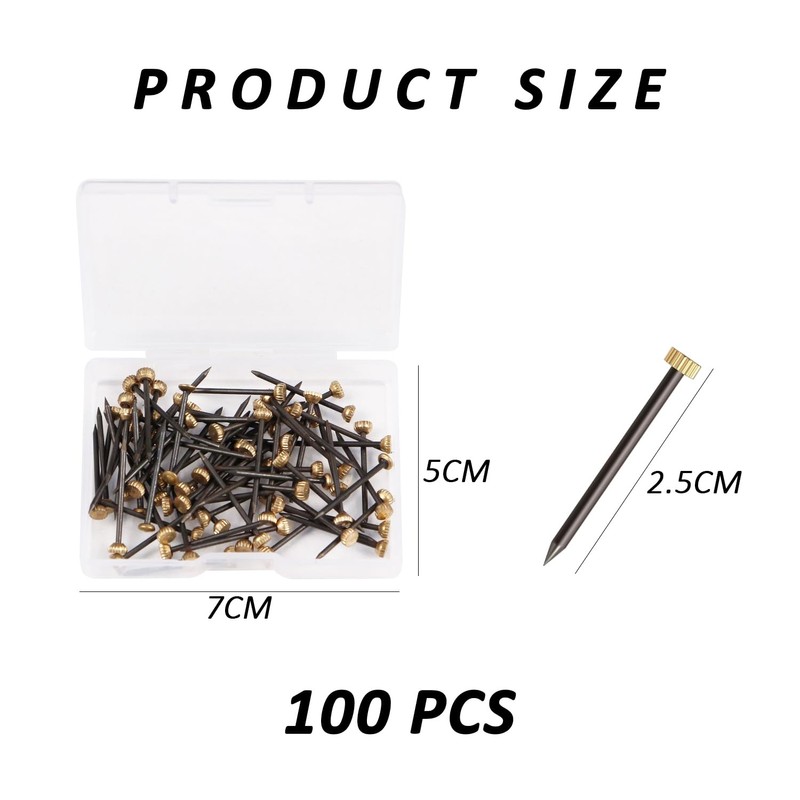 100 Pieces Picture Frame Nails, Copper Cap Nails, Copper Head