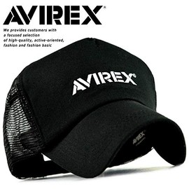 AVIREX Men's Mesh Cap, Limited Edition Black Series, Hat, Cap, Men's, Women's, Cool Gift, Petite Gift, Birthday Present