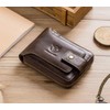 BULLCAPTAIN Genuine Leather Men Wallet with ID Window RFID Blocking