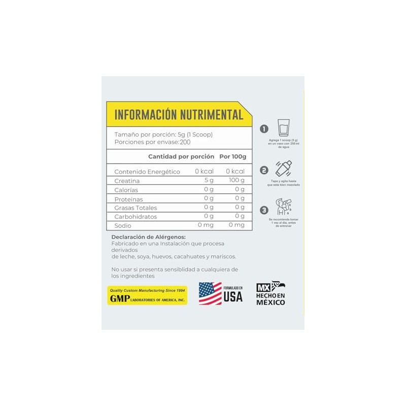 Creatina 1KG 43 Supplements 200 Servicios