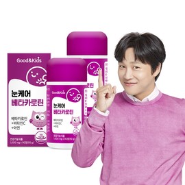 Good & Kids Children's Eye Care Beta-Carotene 90 Tablets, 2 Bottles (6-Month Supply), Contains Vitamin C and Zinc, Blueberry Flavor / 굿앤키즈 어린이 눈케어 베타카로틴 90정 2병(6개월분) 비타민C 아연 함유 블루베리맛