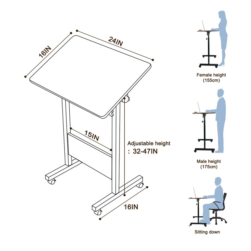 KOUPA Adjustable Height Standing Desk, Writable Tempered Glass Desktop with