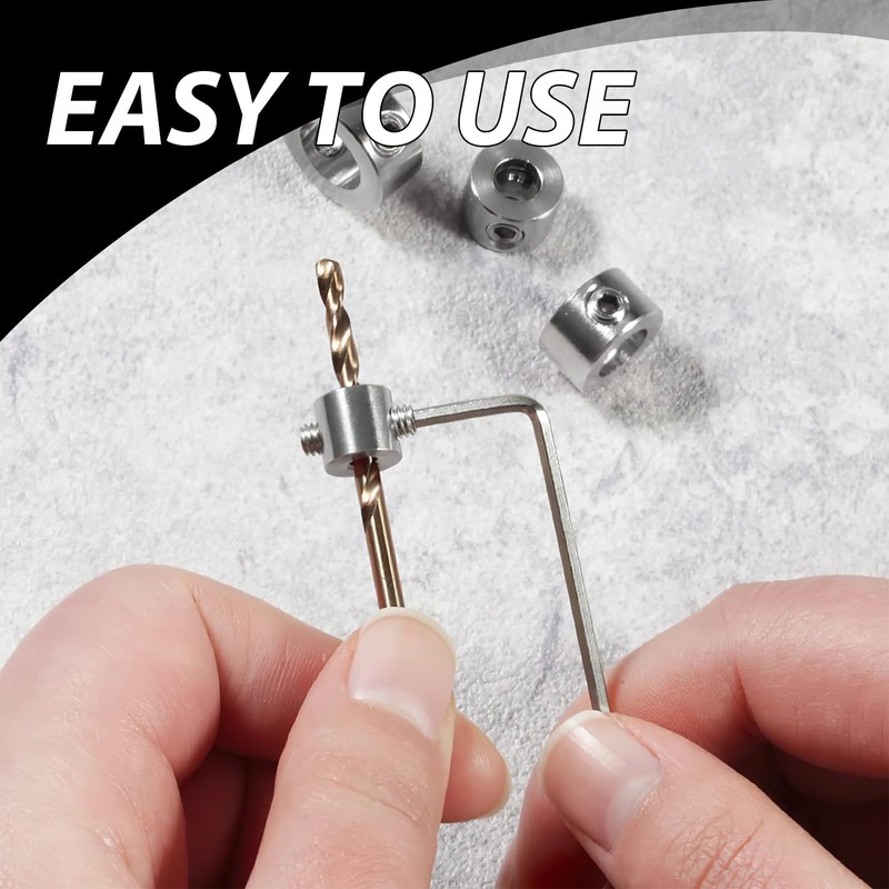 8-piece depth stop ring set, drill depth limiter limit the
