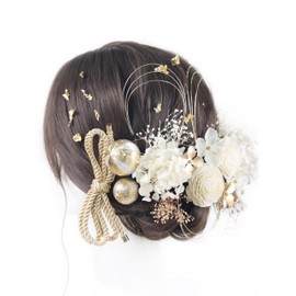 NANA Handmade Hair Ornament, Hydrangea, Kasumi Grass, Solar Rose, String Ribbon, Japanese Ball, Mizuhiki, Gold Leak, Cute, Coming-of-Age Ceremony, Shichi-Go-San Fireworks Festival, Yukata, Graduation