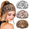 BLMHTWO 4PCS Cheetah Headband, Wide Thick Leopard Headband