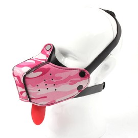 Aendu Neoprene Puppy Face Muzzle Dog Hood Mask Play Hoods (Camo Pink)