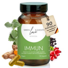 Greenlove Elements Genesis Immun C All-in-One Immun Komplex mit 9 Vitaminen, Spurenelementen & Vitalstoffen - Multivitamin Komplex C Vegan, Ohne Zusatzstoffe & Laborgeprft C In Deutschland produziert.