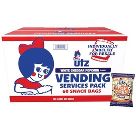 Utz Popcorn, White Cheddar – .75 oz. Bags (60 Count) – Baked with Real Cheese, Tasty Individual Snacks to Go, Cholesterol Free, Trans-Fat Free, Gluten Free Snacks