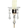 VGEUNA 4 Pieces Bent Glass Candle Bobeches with Crystal Prisms