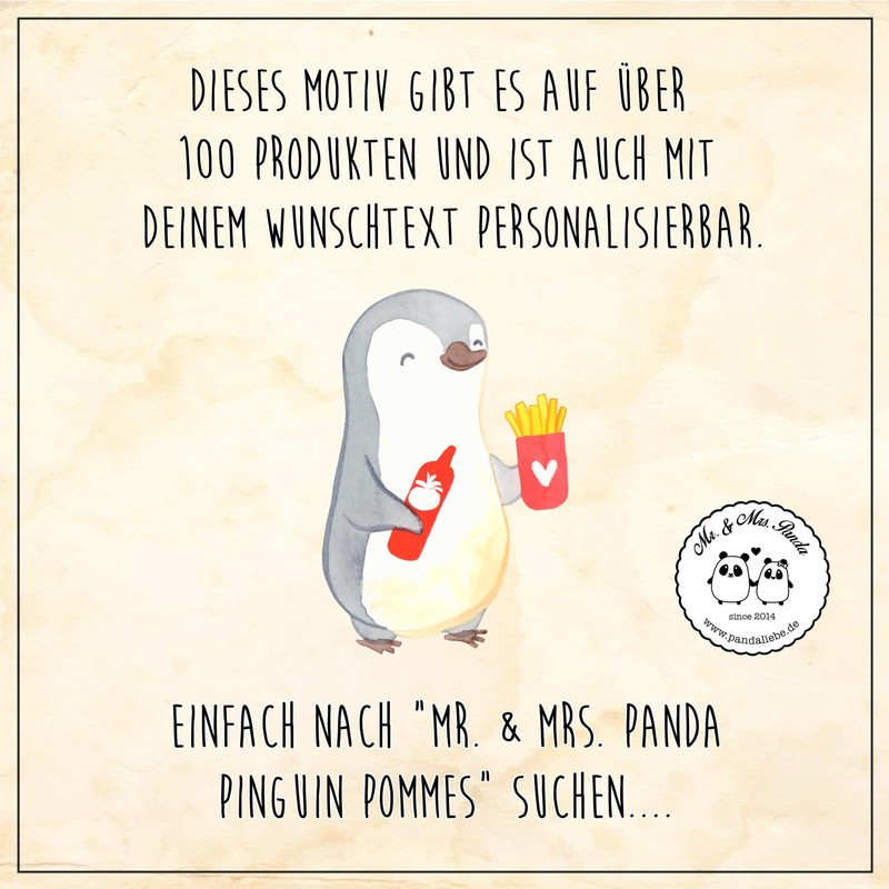 Mr. & Mrs. Panda Personalisierte Foto Postkarte Pinguin Pommes -