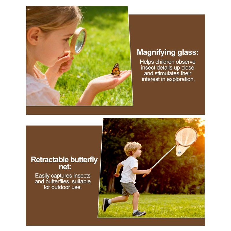 Wooden Bug Catcher Kit for Kids Ages 3-8, Outdoor Explorer