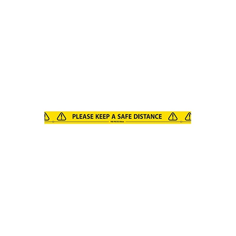 Safety Tape Social Distance Yellow Black Floor Tape 500mm wording