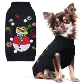PETCARE Black Snowman Dog Sweater Christmas Dog Sweaters Vest Ugly Snow Xmas Puppy Costume Pet Holiday New Year Fall Winter Clothes for Small Medium Dogs Cats Pullover Cat Sweaters Outfits,X-Large