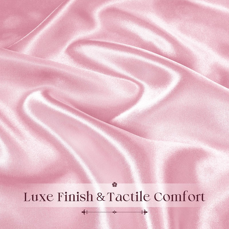 Ersmak Satin Ruffle Edge Tablecloth - Light Pink Satin Table